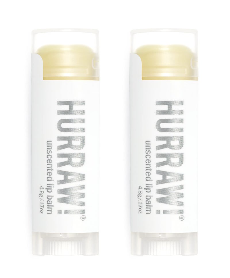 Hurraw Unscented Lip Balm 2 Pack Organic Certified Vegan Cruelty and Gluten Free NonGMO 100 Natural Ingredients Bee Shea Soy and Palm Free Made in USA